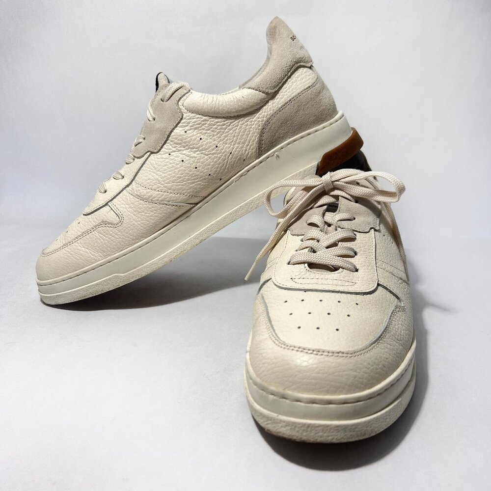 RARE Vintage Schmoove Mens Leather Sneakers Beige Size 13US /46EU